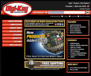 digikey.ca: Electronic Components Distributor | DigiKey Corp. | CA Home Page
Shop DigiKey, distributor of thousands of electronic components and parts from hundreds of trusted suppliers. Get Free Shipping on orders over $200 CAD!