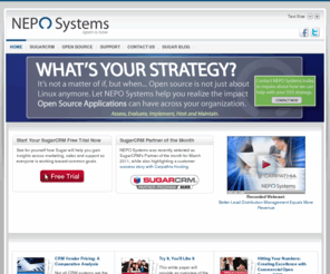 neposystems.com: Home
open source, crm, customer relationship management, cms, content management systems, email, collaboration, joomla, sugarcrm, zimbra, magento, magento ecommerce, magento commerce, web content management