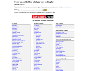 ispresourceschannel.com: Internet.com Not Found Page.
 