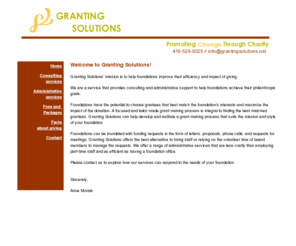 grantingsolutions.net: Granting Solutions
Granting Solutions offers consulting and administrative services to help shape and manage private and public foundation's grant-making process. 