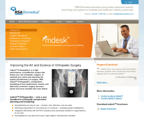 mdesk.com: mdesk - Orthopedic Preoperative planning & Orthopedic Templating
RSA Biomedical is the number one world-wide provider of Tantalum Markers / Tantalum Beads and Tantalum Marker Injectors.