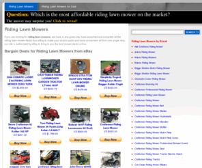 riding-lawn-mowers.org: Riding Lawn Mowers
Riding Lawn Mowers for sale. Daily deals for riding lawn mowers at bargain prices, visit today.