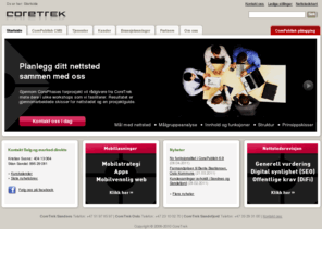 coretrek.no: CorePublish CMS - Enkel publiseringsløsning
Vi leverer komplette webprosjekt med vår enkle og brukervennlige publiseringsløsning CorePublish