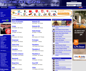 gamepress.org: 4cheaters.de - Cheats, Codes, Spieletipps und Trainer - Cheats und Levelcodes
Umfangreiche Sammlung von Tipps und Tricks zu Computerspielen auf den Systemen PC, Nintendo Wii, X-Box (360), Playstation, PS2, PS3 und vielen alten Systemen, wie beispielsweise Amiga, Atari und C64