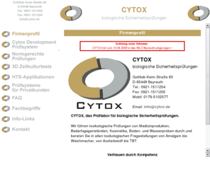 cytox.de: CYTOX - biologische Sicherheitsprüfungen
