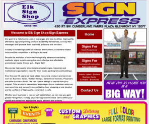 elksignshop.com: Elk Sign Shop/Sign Express - Glenmont, NY- Signs, Flagpoles, Banners, & Pennants - Glenmont, NY - Elk Sign Shop/Sign Express
Elk Sign Shop/Sign Express located in Glenmont, NY, specializes in providing customized signs and promotional items.