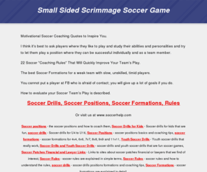 smallsidedscrimmagesoccergame.com: Small Sided Scrimmage Soccer Game
Motivational Soccer Coaching Quotes to Inspire You.