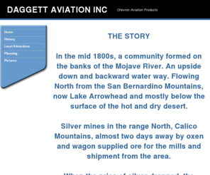 daggettaviation.com: Home
Chevron Aviation Fuel available at Daggett Airport.