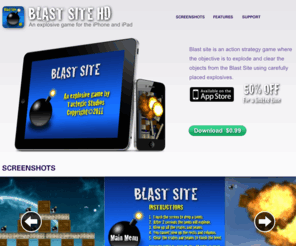 tactegic.com: BlastSite HD app for your iPhone and iPad
Blast Site HD is an explosive game from Tactegic Studios where the objective is to explode all the objects on the screen for the iPhone and iPad.