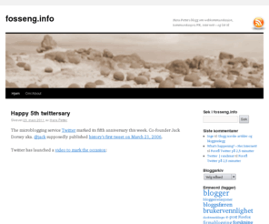 fosseng.info: fosseng.info – blogg om webkommunikasjon, kommunikasjon/PR og internett
Hans Petter Fossengs personlige blogg om webkommunikasjon, kommunikasjon/PR, internett – og litt til.