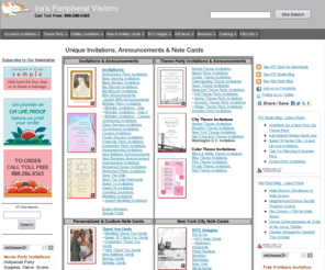 irasperipheralvisions.com: Unique Invitations, Announcements & Note Cards
Unique Invitations, Announcements and Note Cards for all Occasions. Personalized and Custom Designed.