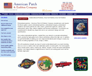 americanpatch.com: Embroidered Patches, Iron On Patches, Sew On Patches - American Patch & Emblem Company Embroidered Patches, Iron On Patches, Sew On Patches
For embroidered patches, iron on patches, or sew on patches, choose American Patch & Emblem Company, because we provide the finest embroidered patches, iron on patches and sew on patches.