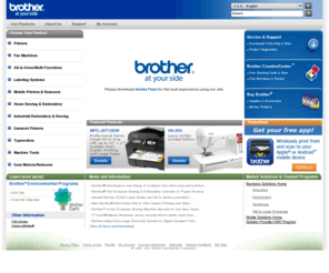 brother-america.net: Brother International - At your side for all your Fax, Printer, MFC, Ptouch,
        Label printer, Sewing - Embroidery needs.
Welcome to Brother USA - Your source for Brother product information. Brother offers a complete line of Printer, Fax, MFC, P-touch and Sewing supplies and accessories.