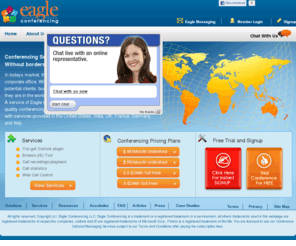 eaglemulticonferencia.com: Eagle Conferencing - Audio Conferencing Services
Eagle Conferencing offers Audio Conferencing service at lowest pricing ever! Signup now for Instant activation.