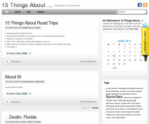15thingsabout.com: 15 Things About ...
15 Things About ...: Viewing the U.S. Summer 2010