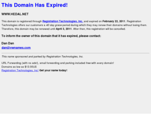 hedal.net: HEDAL.NET Has Expired!
