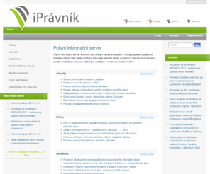 ipravnik.cz: Právní informační server | iPravnik.cz
Právní informační server iPrávník přináší články a aktuality o vývoji českého práva, aktuální přehled právnických časopisů a zprostředkovává nabídky práce pro právníky.