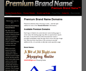 premiumbrandname.com: Premium Brand Name: Domains & Websites
Premium Brand Name: Domains & websites. Premium business website brand names and logos.