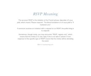 Rsvpmeaning.com: RSVP Meaning - Meaning of RSVP