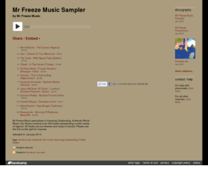 mrfreezemusic.com: Mr Freeze Music Sampler, by Mr Freeze Music
12 track album