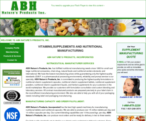 abhnature.com: Vitamins, Supplements and Nutritional Manufacturing
ABH Nature's Products,Inc. is a contract vitamin manufacturer for supplements and nutritional products in New York, New York