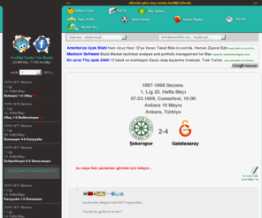 macanilari.com: www.macanilari.com: Maç Anılarını, Bilgilerini Paylaş - Türkiye'nin İlk ve Tek Maç Anı, Bilgi Bankası
Herhangi bir maçla ilgili anı ya da bilgisi olan futbolseverlerin paylaştıklarıyla birlikte macanilari.com kısa bir sürede maç bilgi bankasına dönüşeceğini umuyoruz. bu sayede futbolseverler hem gittiği/izlediği bir maçta diğer futbolseverlerin neler hissettiklerini, yaşadıklarını öğrenebilecek hem de maçla ilgili enteresan bilgilere ulaşabilecek.