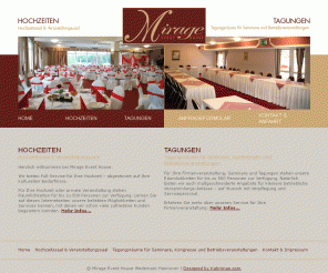 mirage-event.de: Hochzeitssaal, Tagungsraeume, Veranstaltungssaal, Hannover, Wedemark
Hochzeitssaal, Tagungsraeume, Veranstaltungssaal, Hannover, Wedemark