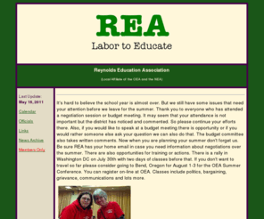 my-rea.org: my REA
Union resource site for the members of the REA.  Reynolds Education Association teachers' union resource site.  News, contracts, links to help the teacher/members of the REA.