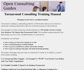 turnaround-consulting.info: Untitled Document
Turnaround Consulting Training Manual. Bringing you the best in consultant training.