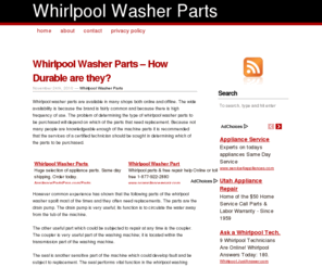 whirlpoolwasherparts.net: Whirlpool Washer Parts
Whirlpool washer parts are available in many shops both online and offline. The wide availability is because the brand is fairly common and because there is high frequency of use.