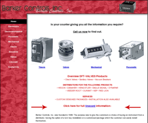 barkercontrols.com: Barker Controls, Inc. - Counting & Control Distributor
Barker Controls, Inc. - Counting & Control 
We are a distributor that gives you the choice to 
buy an instrument, have the option of a turn key installation or to customize a package.