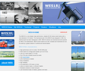 wes18.com: WES - WES18 Home
Midsize wind turbine 80 kW produced in the Netherlands by WES. WES18 will produce energy for 25 years or more.