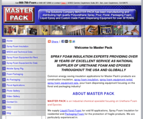 masterpkg.com: Spray Foam Insulation | Equipment Purchase Rental | Energy Saving
Spray Foam Insulation equipment and supplies for sale or rent by Master Pack 30 years experience. Home, Commercial and Marine. Energy Efficient and Green.