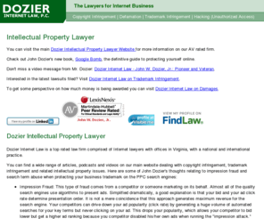 intellectualproperty-lawyer.com: Intellectual Property Lawyer - Dozier Internet Law Web Specialists
Intellectual Property Lawyer: Dozier Internet Law PC Protects the Intellectual Property of Businesses on the Web