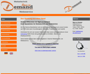 best-on-demand.com: Werbetechnik und Werbeservice bei Signs-on-Demand
Werbetechnik und Werbeservice bei Signs-on-Demand in Lahnau