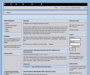 blebinfo.co.uk: Blebinfo - Help, information and research on collapsed lungs
Blebinfo - Help, information, Forums and research on spontaneous pneumothorax (collapsed lung) and blebs