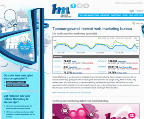 heldermarketing.nl: Helder Marketing - Full service internetbureau
Helder Marketing is een full service internet marketing bureau welke gespecialiseerd is in zoekmachine optimalisatie, Google Adwords, Conversie management en meer.