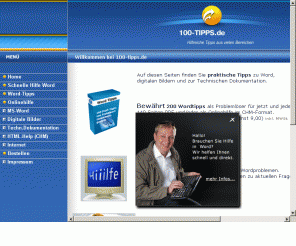 100-tipps.de: 100-tipps.de Tipps zu Word, Digitale Bilder, Technische Dokumentation
Dietrich Juhl: Berater und Trainer fÃÂ¼r Technische Dokumentation und Multimedia 
