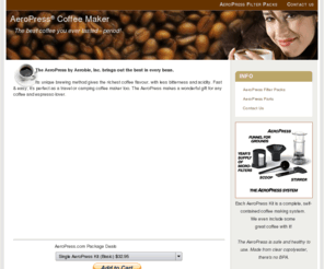 aeropress.com: AEROPRESS®
AeroPress and Filter Packs, shipped same day from Canada. The AeroPress is from Aerobie, Inc. Its innovative brewing method makes the best coffee you've ever tasted.