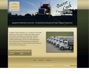 beavercreektransport.com: Beaver Creek Transport, Inc.
Transportation and Handling Commodities for over 40 years of combined service.