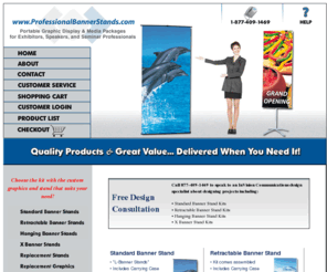 professionalbannerstands.com: Professional Banner Stands | www.professionalbannerstands.com | Portable Graphic Displays for Speake
www.professionalbannerstands.com is the source for banner stands and portable displays. We sell retractable banner stands, hanging banner stands, and our standard banner stand. All stands are available in kits which include banner stands, graphics and a carrying case.