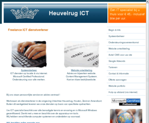 decroon.net: Heuvelrug ICT . NL - Freelance ICT dienstverlener
Website ontwikkeling en Microsoft Windows systeembeheer en netwerkbeheer.