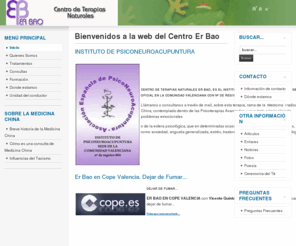 centroerbao.es: Bienvenidos a la web del Centro Er Bao
Centro Er Bao, Centro de Terapias Nautrales, Medicina China, Acupuntura, Masajes.