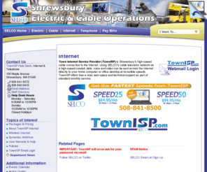 townisp.net: SELCO - Internet
The Official Selco Energy Shrewsbury electric and cable operations website