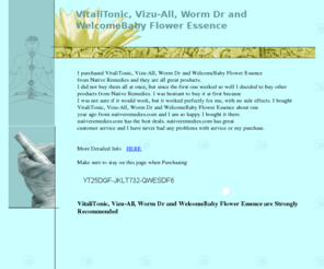 yrruc1.com: VitaliTonic Review, Vizu-All Review, WelcomeBaby Flower Essence Review, Worm Dr Review Benefits nativeremedies.com, side effects, Scam? nativeremedies.com Discounts, Coupon Codes, Deals,Voucher,Promotions
