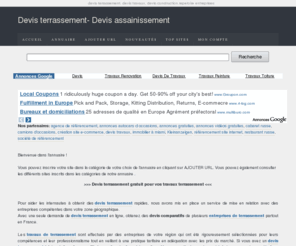 devis-terrassement.net: devis terrassement, devis travaux, devis construction,repetoire entreprises
devis-terrassement.net est un annuaire de sites sites traitant des travaux de construction, rénovation et extension de bâtiment. Ajoutez votre site dans notre annuaire gratuit lien en dur