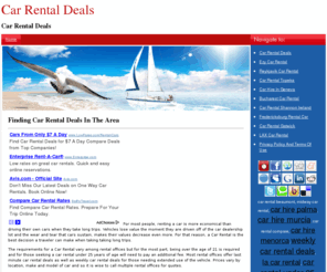 car-rentaldeal.com: Car Rental Deals
Easily find the best car rentals deals for home area or vacation.