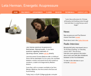 letaherman.info: Leta Herman, LMT - Home
Leta Herman, Energetic Acupressure based on the principles of Chinese Medicine