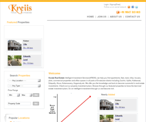 kreiis.com: Kerala Real Estate | Kerala Property | Land in Kochi | Cochin Apartments,Flats & Villas | Kreiis
Kerala Real Estate Services - search for real estate in Kerala,villas, apartments and flats in Kochi. We offer real estate property in Vytilla, Kakkanad, Angamalay, Palarivattom and Kalamassery,Cochin.