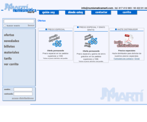 numismaticamarti.com: Especialistas en billetes y material numismatico, Numismatica Marti. Tienda online.
Numismatica Marti ofrece a los coleccionistas de billetes, billetes del mundo. Ofertas permanentes y precios especiales para distribuidores.